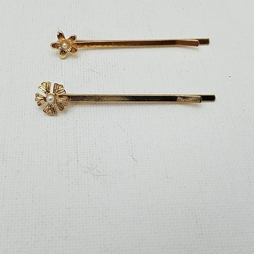 Pearl Gold Tone 2" Bobbin Pins Set of 2